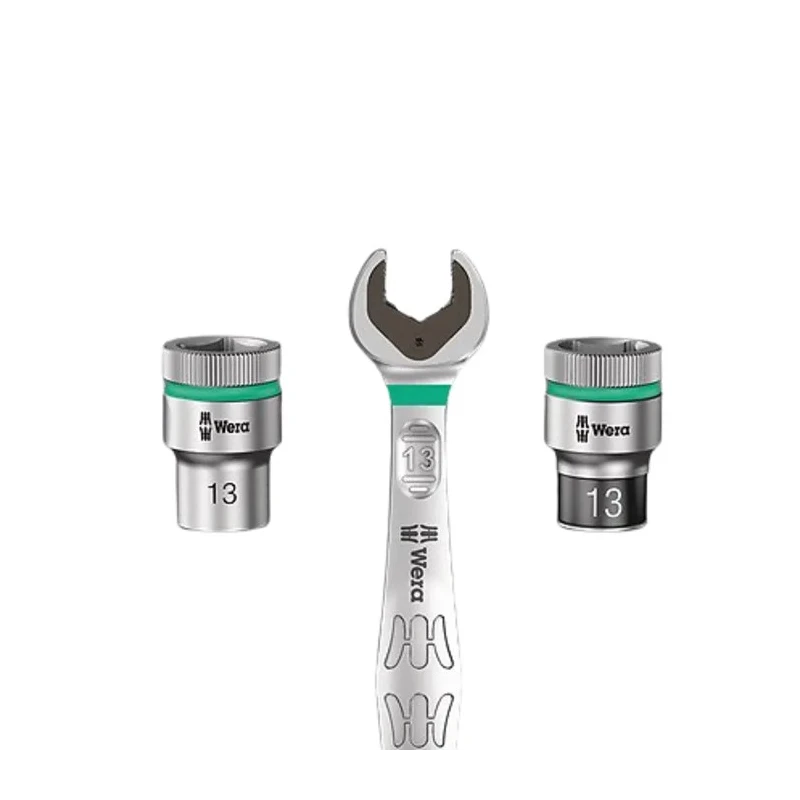 Wera 13-Piece 1/2 inch 6 Point Socket Set, Metric Sizes 10 to 19 mm, Square Drive 05004090001