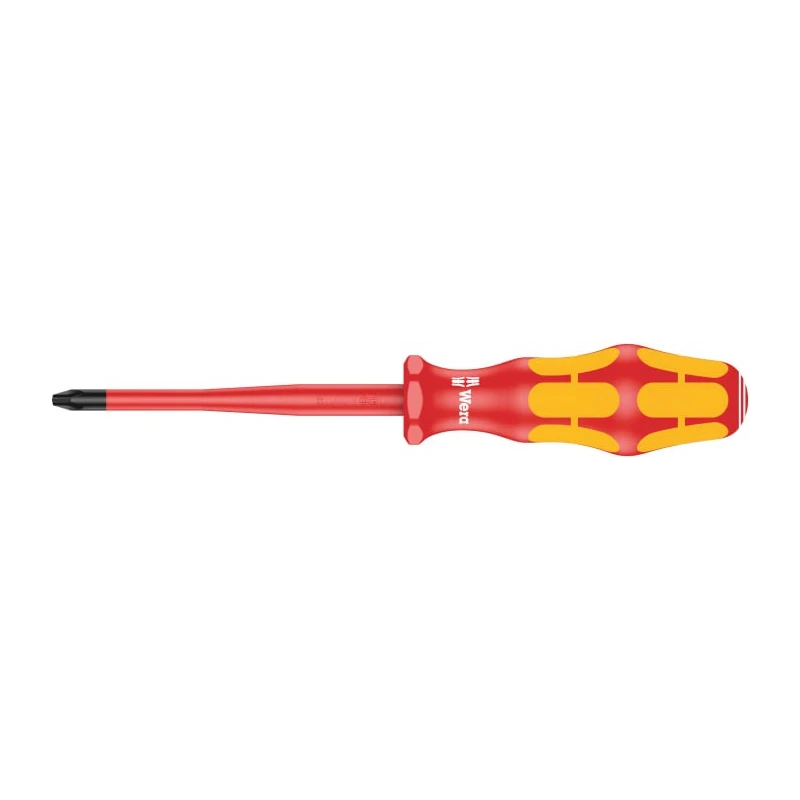 Wera Insulated Screwdriver PH2 Tip 100mm Blade VDE 1000V Approved 198mm Overall 05020133001