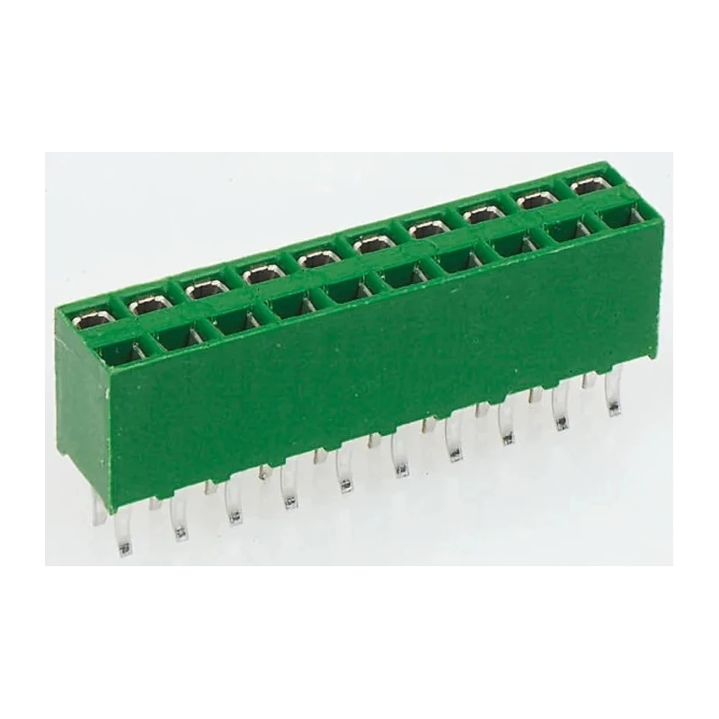 TE Connectivity AMPMODU HV100 Series Straight Through Hole PCB Socket 12-Contact 2 Row 2.54 mm Pitch Solder HV100