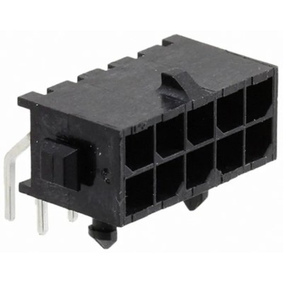 TE Connectivity Micro MATE-N-LOK Series Right Angle Through Hole PCB Header 10 Contacts 3 mm Pitch 2 Row Shrouded 4-794618-0