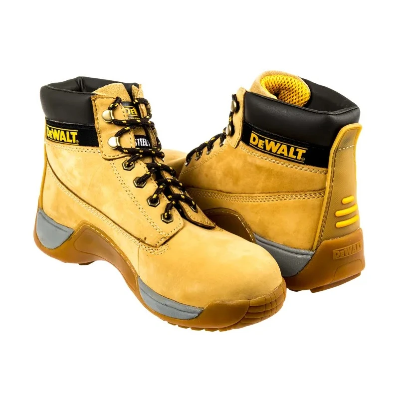 DeWALT Apprentice Honey Steel Toe Capped Men's Safety Boots EU Size 42, EN 345 SB, EN ISO 20345:2011 APPRENTICE SIZE 8