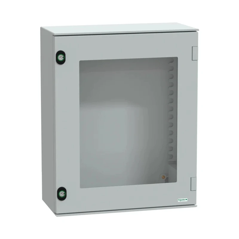 Schneider Electric PanelSeT Series Polyethylene Terephthalate Wall Box, IP66 Transparent Door, 530 mm x 430 mm x NSYPLM54TG
