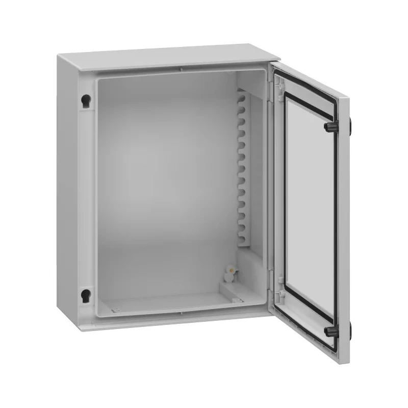 Schneider Electric PanelSeT Series Polyethylene Terephthalate Wall Box, IP66 Transparent Door, 530 mm x 430 mm x NSYPLM54TG
