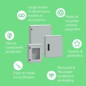 Schneider Electric PanelSeT Series Polyester Wall Box, IP66 Transparent Door, 847 mm x 636 mm x 300 mm NSYPLM86TG