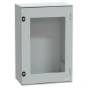 Schneider Electric PanelSeT Series Polyethylene Terephthalate Wall Box, IP66 Transparent Door, 647 mm x 436 mm x NSYPLM64TG