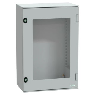 Schneider Electric PanelSeT Series Polyethylene Terephthalate Wall Box, IP66 Transparent Door, 647 mm x 436 mm x NSYPLM64TG
