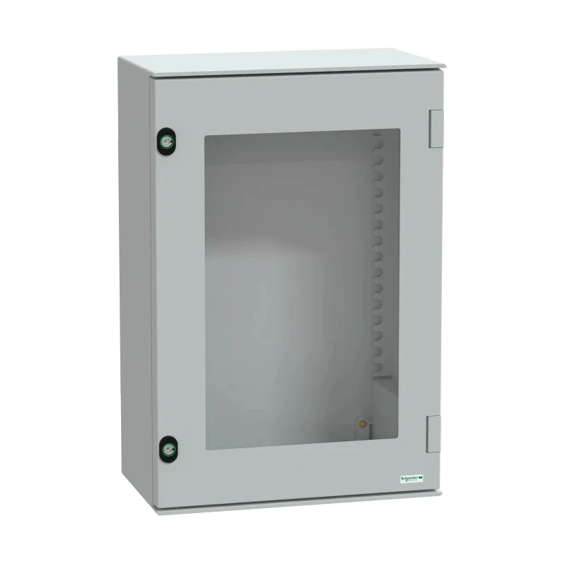 Schneider Electric PanelSeT Series Polyethylene Terephthalate Wall Box, IP66 Transparent Door, 647 mm x 436 mm x NSYPLM64TG