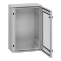 Schneider Electric PanelSeT Series Polyethylene Terephthalate Wall Box, IP66 Transparent Door, 647 mm x 436 mm x NSYPLM64TG