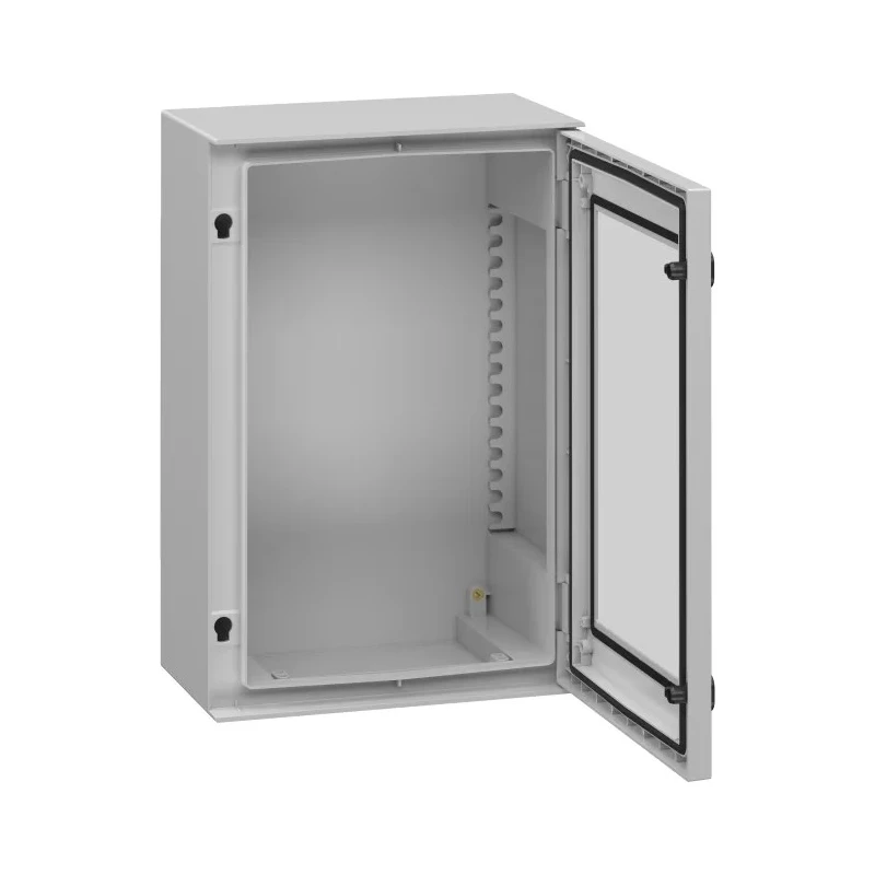 Schneider Electric PanelSeT Series Polyethylene Terephthalate Wall Box, IP66 Transparent Door, 647 mm x 436 mm x NSYPLM64TG