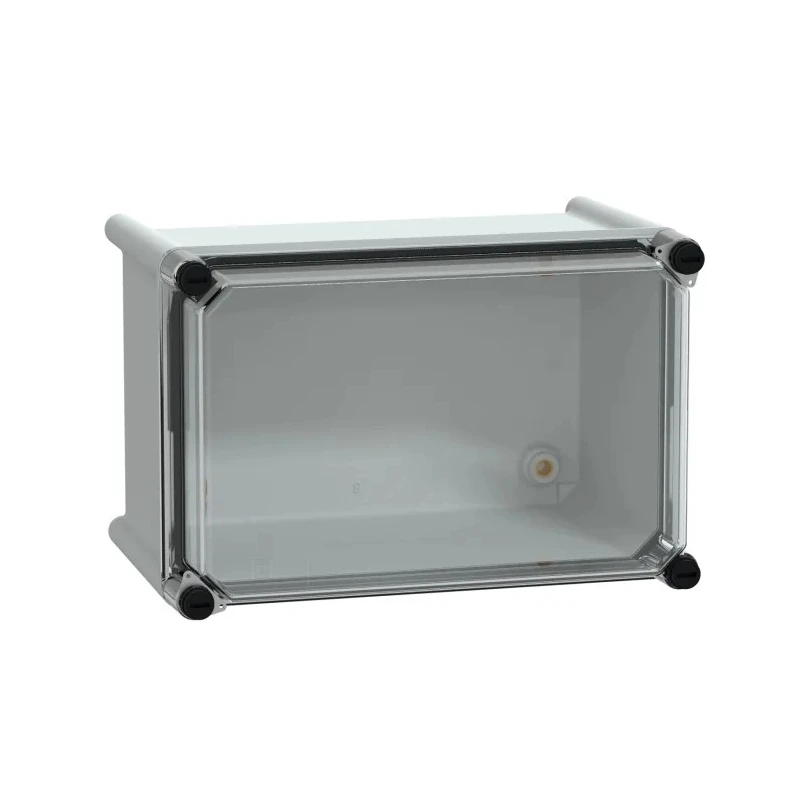 Schneider Electric PanelSeT Series Fibreglass Reinforced Polyester Enclosure with Grey Body and Transparent Lid NSYPLS1827G