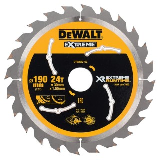 DeWALT 24 Teeth Per Inch Wood Rip Circular Saw Blade Tungsten Carbide 190mm DT99562-QZ