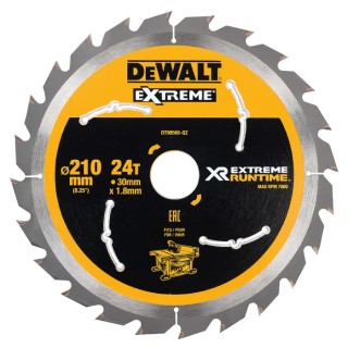 DeWALT 24 Teeth Per Inch Wood Circular Saw Blade 210 mm, Tungsten Carbide, 7000 rpm DT99565-QZ