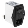 Schaffner 250V AC 4A Panel Mount IEC Filter Male 2 Pole 2 Fuse Faston FN284-4-06