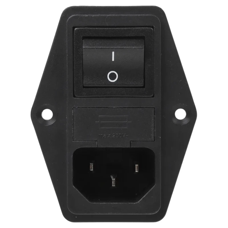 Schaffner 250V AC 4A Panel Mount IEC Filter Male 2 Pole 2 Fuse Faston FN284-4-06
