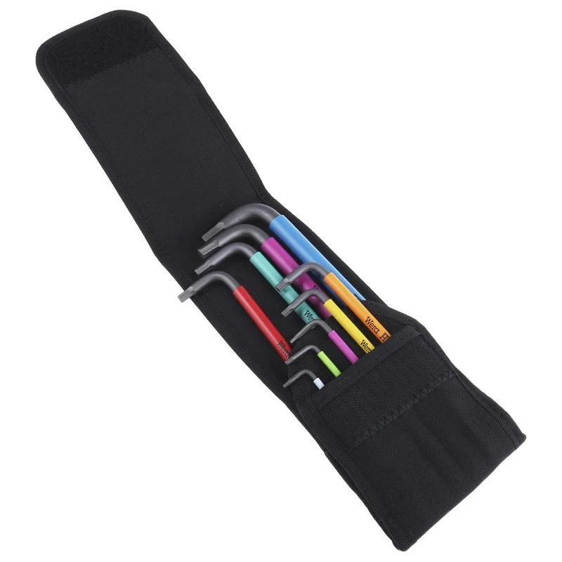Wera 9 Piece L Imperial Hex Key Set with Hex Sizes 1.98 to 9.53 mm, Black Laser Finish 05022639001