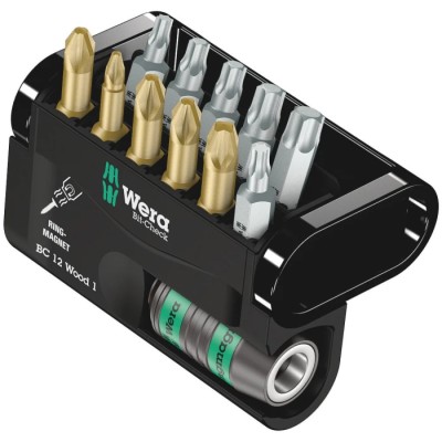 Wera Hex, Pozidriv, Phillips, Torx, Hex Screwdriver Bit Set, 12 Pieces 05074826010