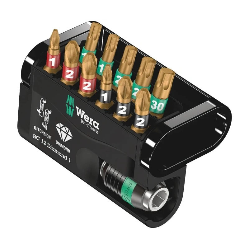 Wera Hex, Phillips, Pozidriv, Torx, Hex Screwdriver Bit Set 12 Pieces 05057421001