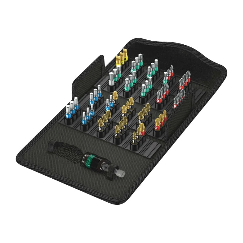 Wera Universal Hex Phillips Pozidriv Slotted Torx Screwdriver Bit Set 61 Pieces 1/4 in 160mm 05057441001