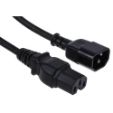 RS PRO IEC C15 to IEC C14 Power Cord 2 m Black Rubber 250V 10A 123-0952