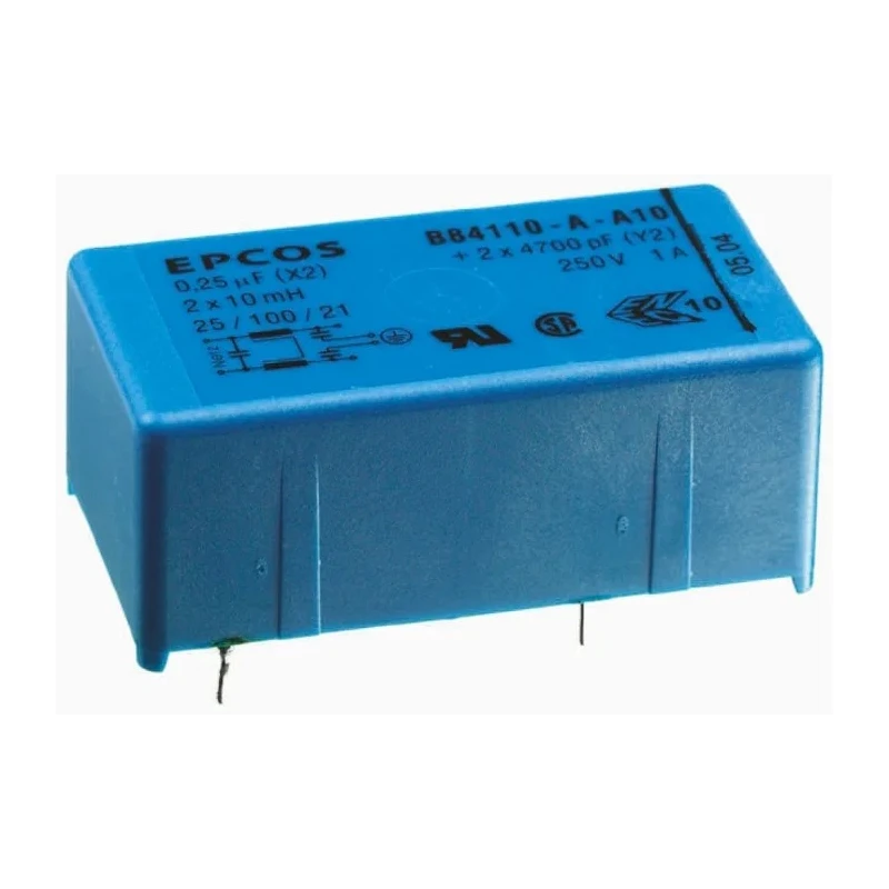 TDK Through Hole EMC Filter B84110A0000A040 4A 250V AC/DC 60Hz Single Phase