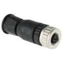 HARTING Circular Connector M12, 5 Contacts, Cable Mount, Socket, Female, IP67, 60V, 7.5A, Screw-On Mating, Model 21033192501
