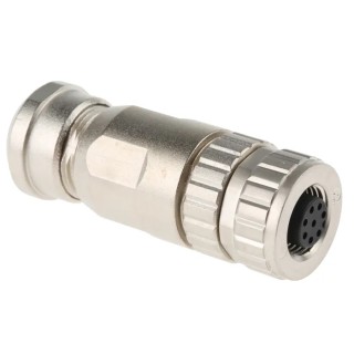 HARTING Circular Connector Cable Mount M12 Socket Female 8 Contacts IP67 30V 2A 21033292801