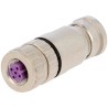 HARTING Circular Connector M12, 5 Contacts, Female Socket, Cable Mount, IP67, 60V, 7.5A, B-Coded 21033492501