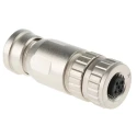 HARTING Circular Connector 5 Contacts Cable Mount M12 Plug Female IP67 Die Cast Zinc, 60V 7.5A 21033292501