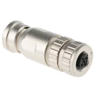 HARTING Circular Connector 5 Contacts Cable Mount M12 Plug Female IP67 Die Cast Zinc, 60V 7.5A 21033292501