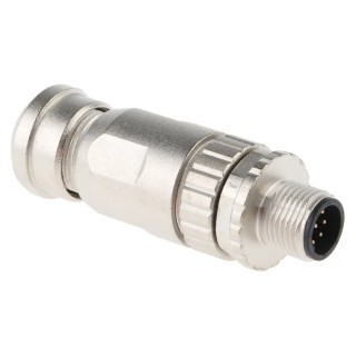 HARTING Circular Connector, 8 Contacts, Cable Mount, M12 Connector, Plug, Male, IP67, Die Cast Zinc Housing 21033291801