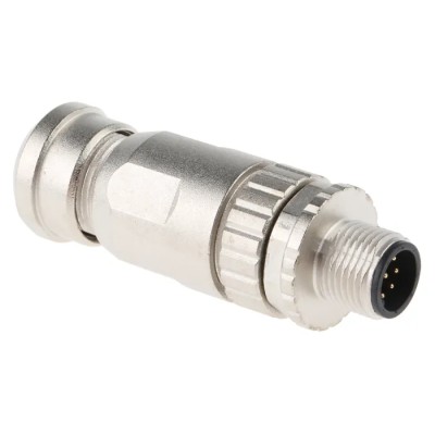 HARTING Circular Connector, 8 Contacts, Cable Mount, M12 Connector, Plug, Male, IP67, Die Cast Zinc Housing 21033291801