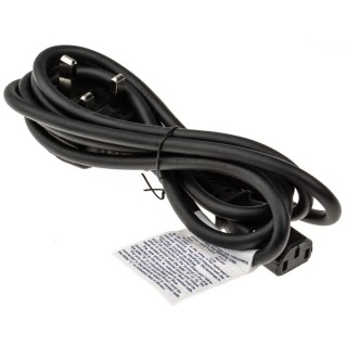 RS PRO IEC C13 to BS1363 Power Cord, 2 m Black Low Smoke Zero Halogen, 250V 5A BS1363