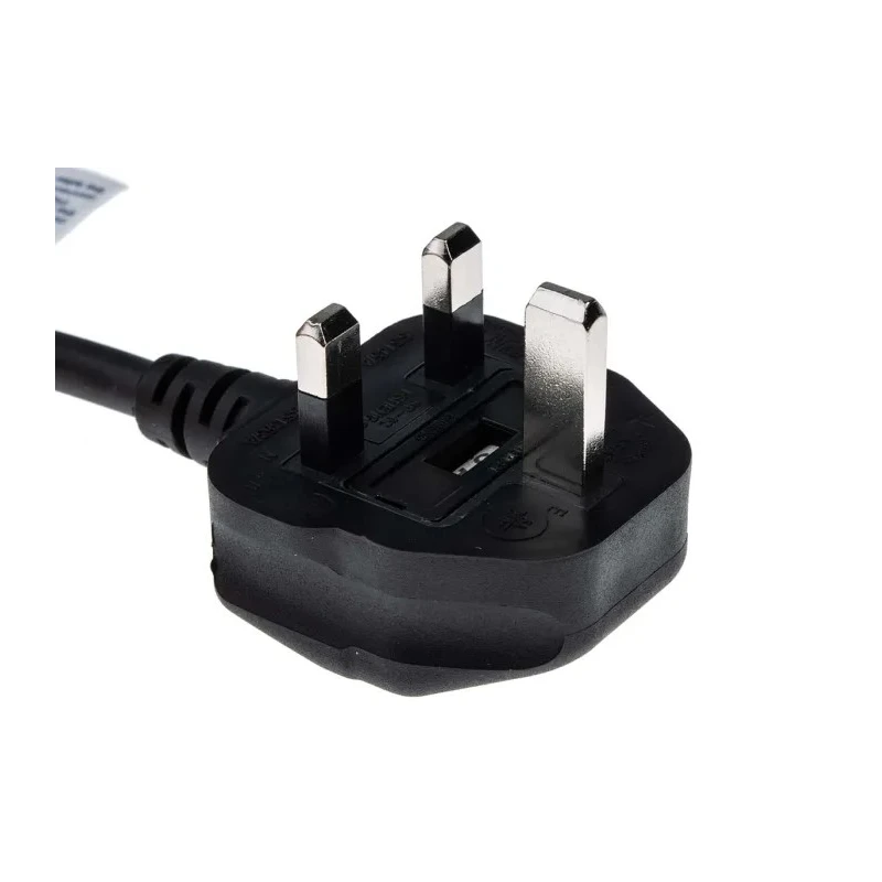 RS PRO IEC C13 to BS1363 Power Cord, 2 m Black Low Smoke Zero Halogen, 250V 5A BS1363