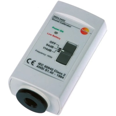 Testo Sound Level Calibrator 114 dB Output, ±0.5 dB Accuracy, 1 in Microphone, Model 0554 0452