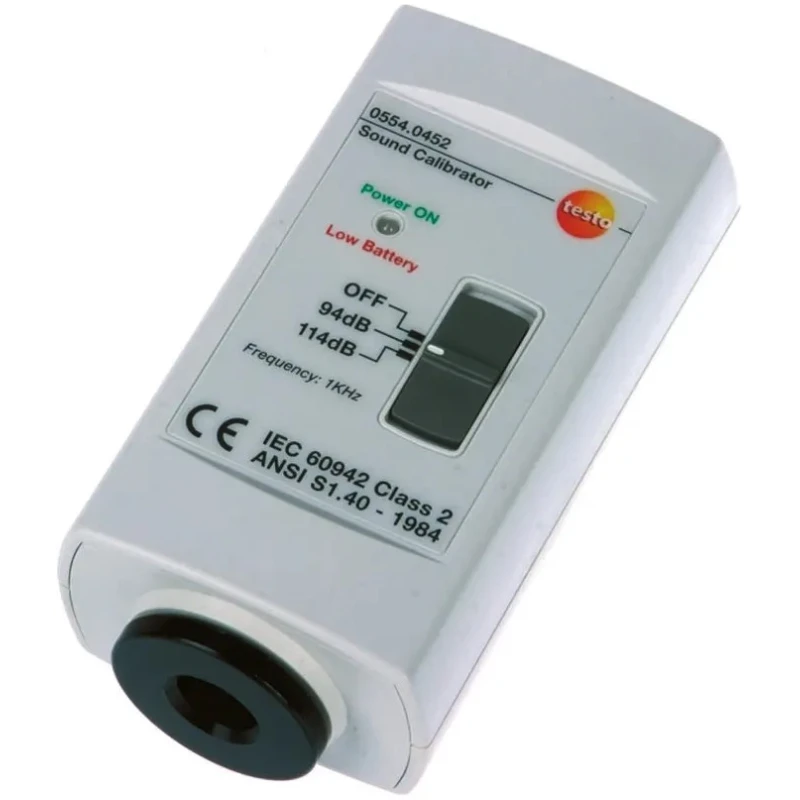 Testo Sound Level Calibrator 114 dB Output, ±0.5 dB Accuracy, 1 in Microphone, Model 0554 0452