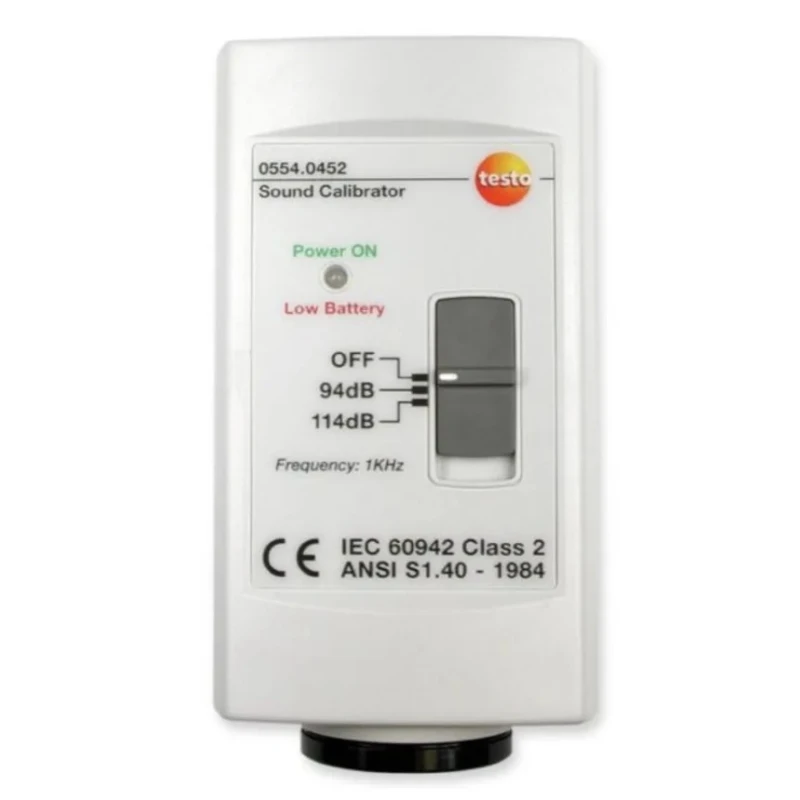 Testo Sound Level Calibrator 114 dB Output, ±0.5 dB Accuracy, 1 in Microphone, Model 0554 0452