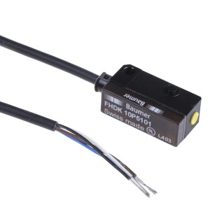 Baumer Diffuse Photoelectric Sensor Block Sensor 20 mm to 120 mm Detection Range PNP Output IP65 FHDK 10P5101