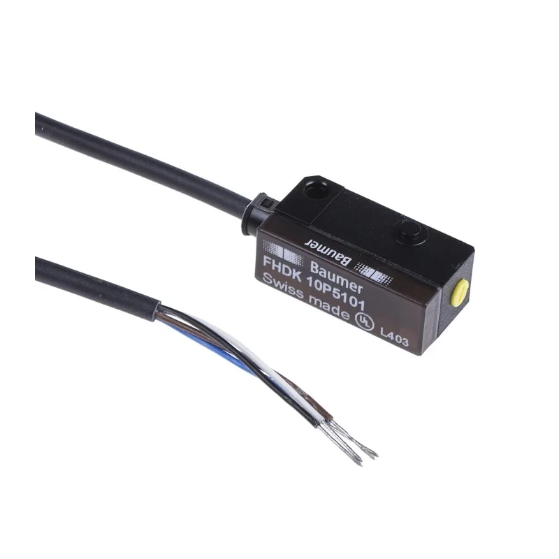 Baumer Diffuse Photoelectric Sensor Block Sensor 20 mm to 120 mm Detection Range PNP Output IP65 FHDK 10P5101