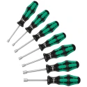Wera Hexagon Nut Driver Set Kraftform Plus Series Hollow Shafts 7 Pcs 90mm Overall 05029510001