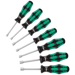 Wera Hexagon Nut Driver Set Kraftform Plus Series Hollow Shafts 7 Pcs 90mm Overall 05029510001