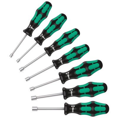 Wera Hexagon Nut Driver Set Kraftform Plus Series Hollow Shafts 7 Pcs 90mm Overall 05029510001