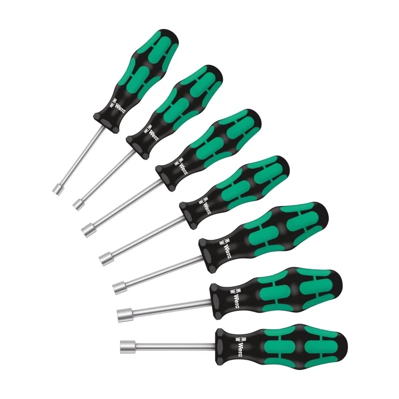 Wera Hexagon Nut Driver Set Kraftform Plus Series Hollow Shafts 7 Pcs 90mm Overall 05029510001