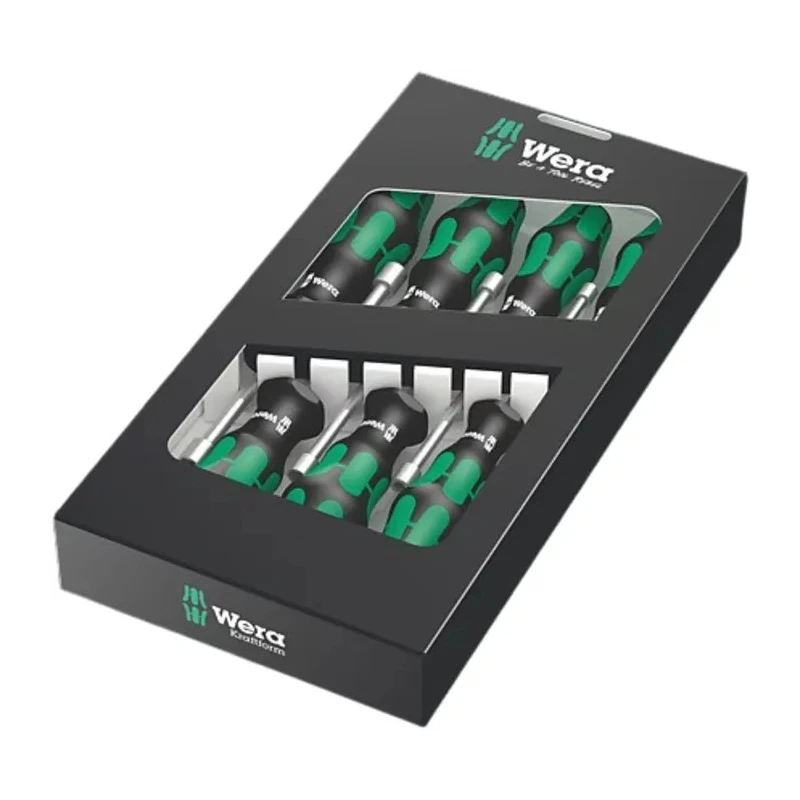 Wera Hexagon Nut Driver Set Kraftform Plus Series Hollow Shafts 7 Pcs 90mm Overall 05029510001
