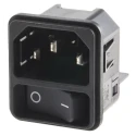 Schurter C14 Straight Snap-in IEC Connector, 250V, 10A DC11.0001.201