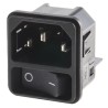 Schurter C14 Straight Snap-in IEC Connector, 250V, 10A DC11.0001.201
