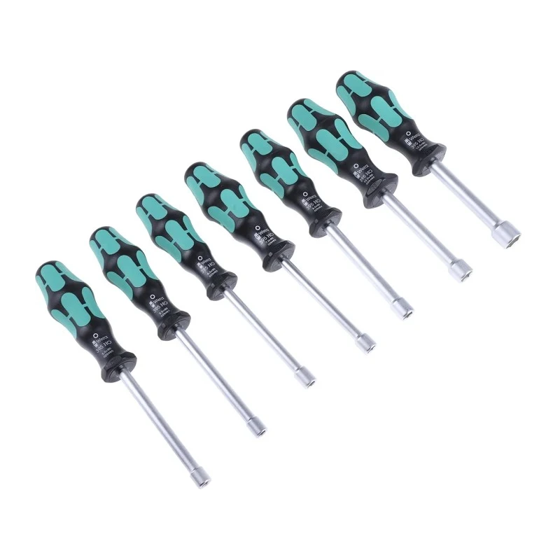 Wera Hexagon Nut Driver Set Kraftform Plus Series Hollow Shafts 7 Pcs 90mm Overall 05029510001
