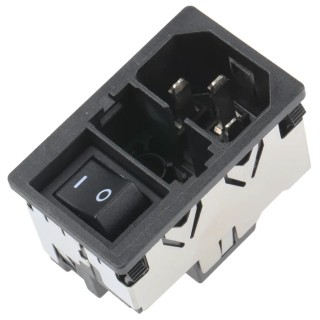 Schurter C14 Straight Snap-in IEC Connector Male 10A 250V Fuse Size 5 x 20 mm KM01.1205.11