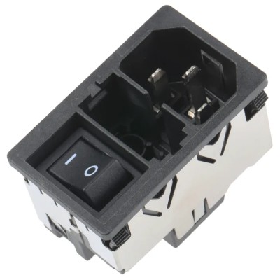 Schurter C14 Straight Snap-in IEC Connector Male 10A 250V Fuse Size 5 x 20 mm KM01.1205.11