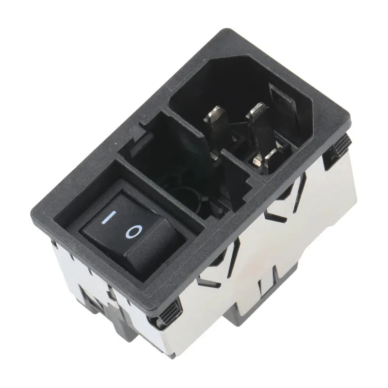 Schurter C14 Straight Snap-in IEC Connector Male 10A 250V Fuse Size 5 x 20 mm KM01.1205.11