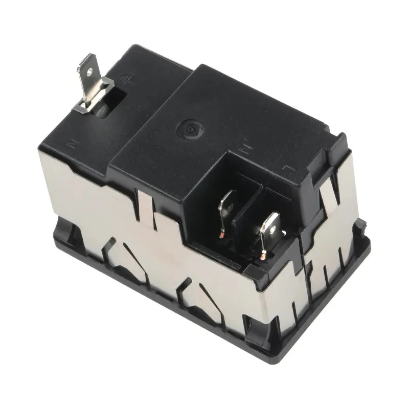 Schurter C14 Straight Snap-in IEC Connector Male 10A 250V Fuse Size 5 x 20 mm KM01.1205.11
